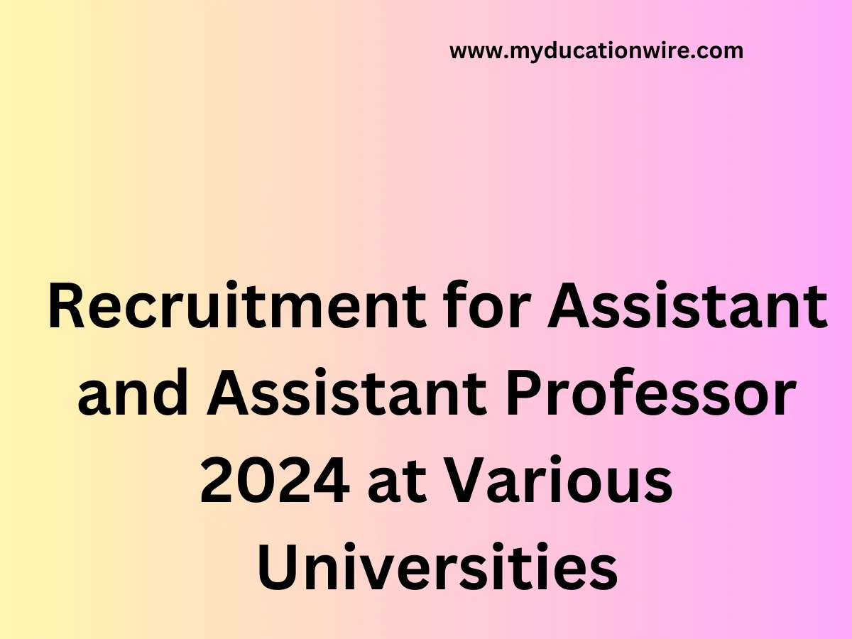 Recruitment for Assistant