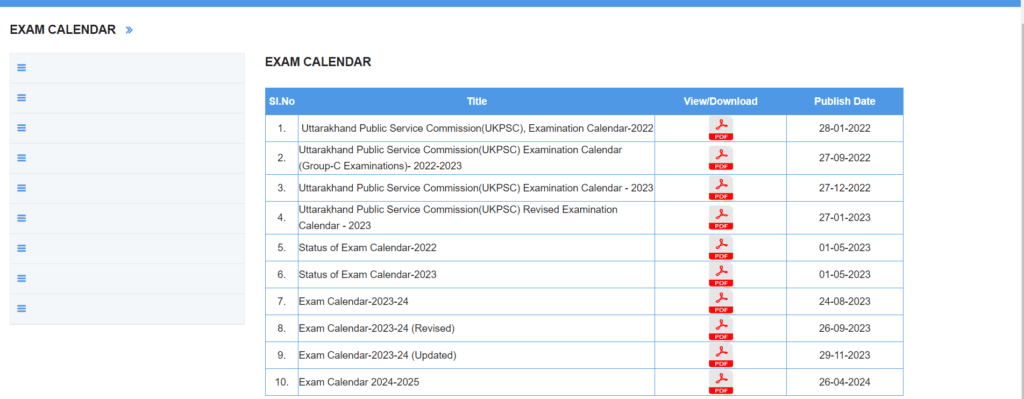 UKPSC Exam Calendar 2024