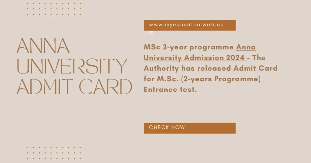 Anna University Admit Card 2024