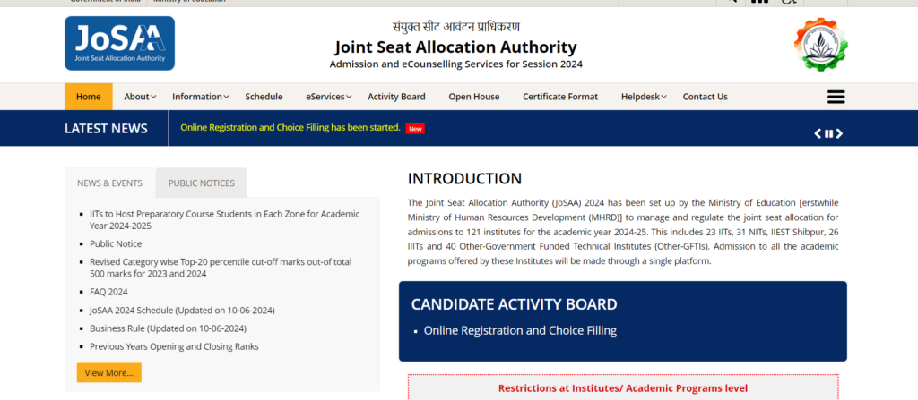 josaa Counselling 2024