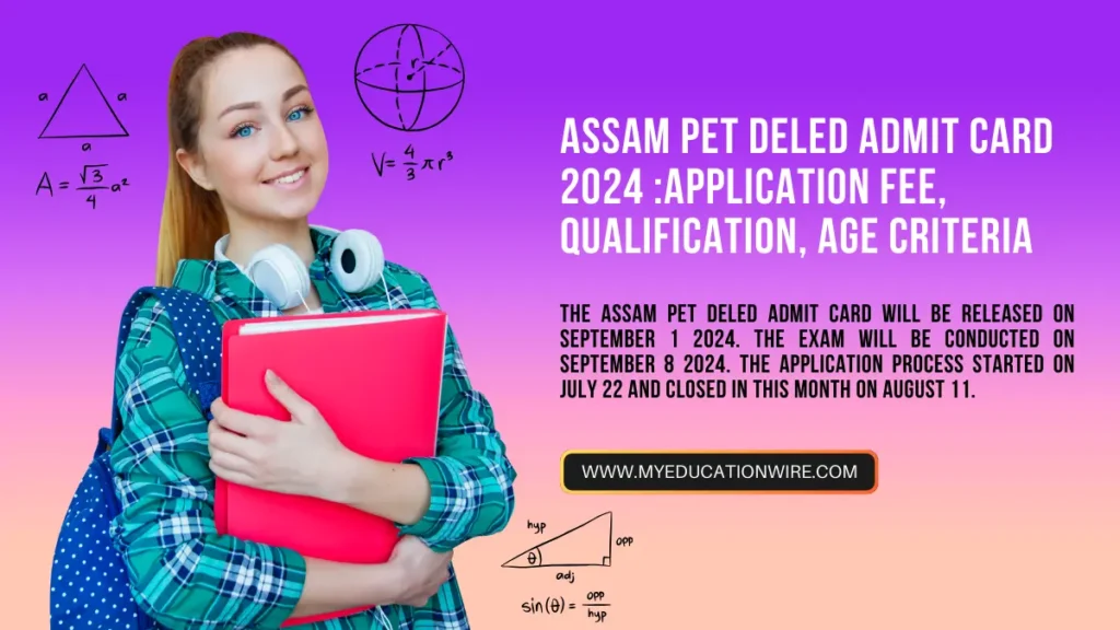 Assam PET aDELED Admit card 2024