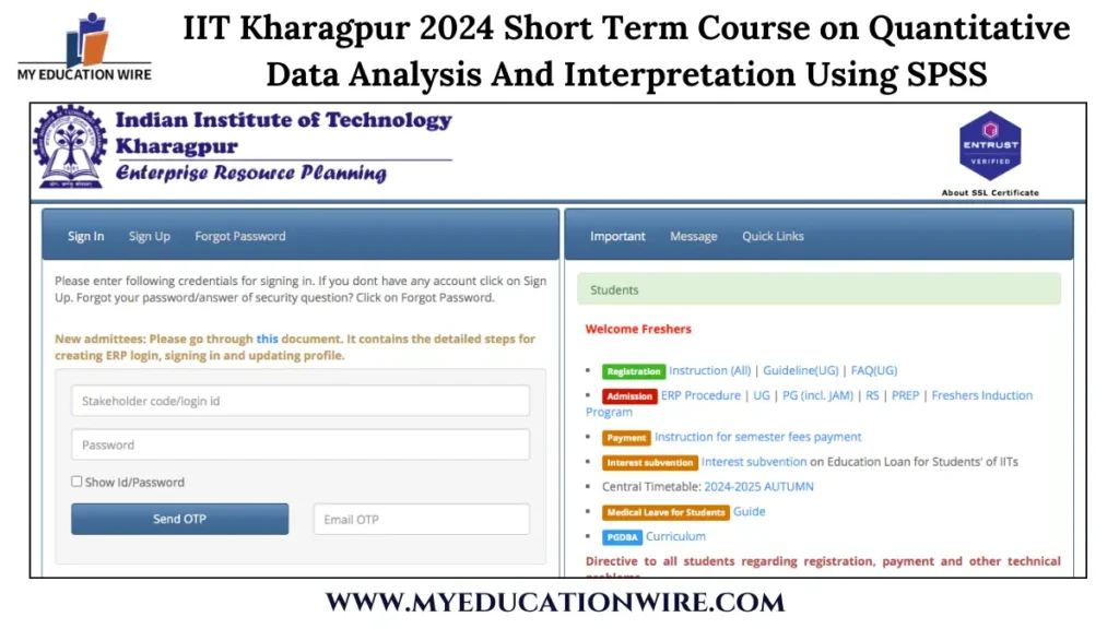 IIT Kharagpur 2024 Short Term Course