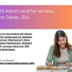 HPSC 2024 Admit card  for various post : Exam Dates , Etc.