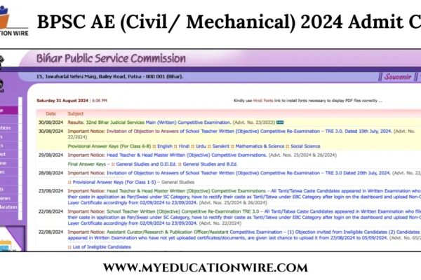 BPSC AE (Civil/ Mechanical) 2024