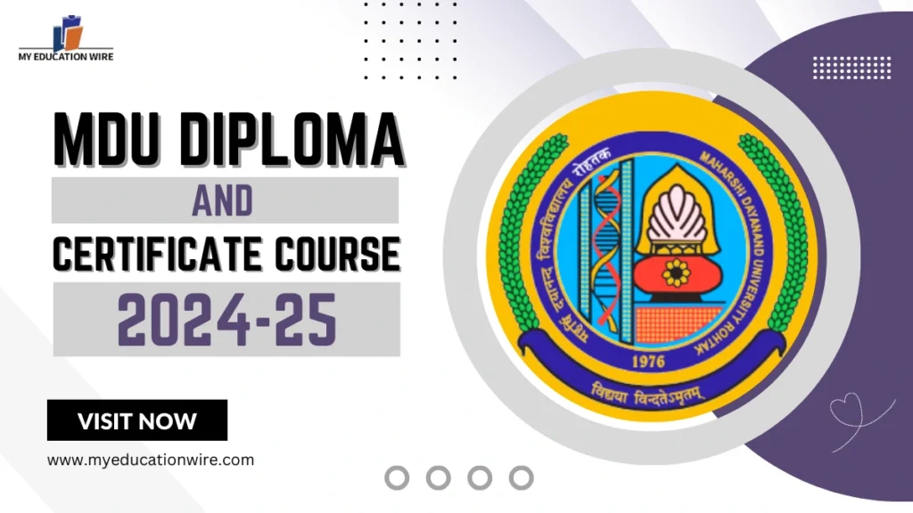 MDU Diploma and certificate course 2024-25