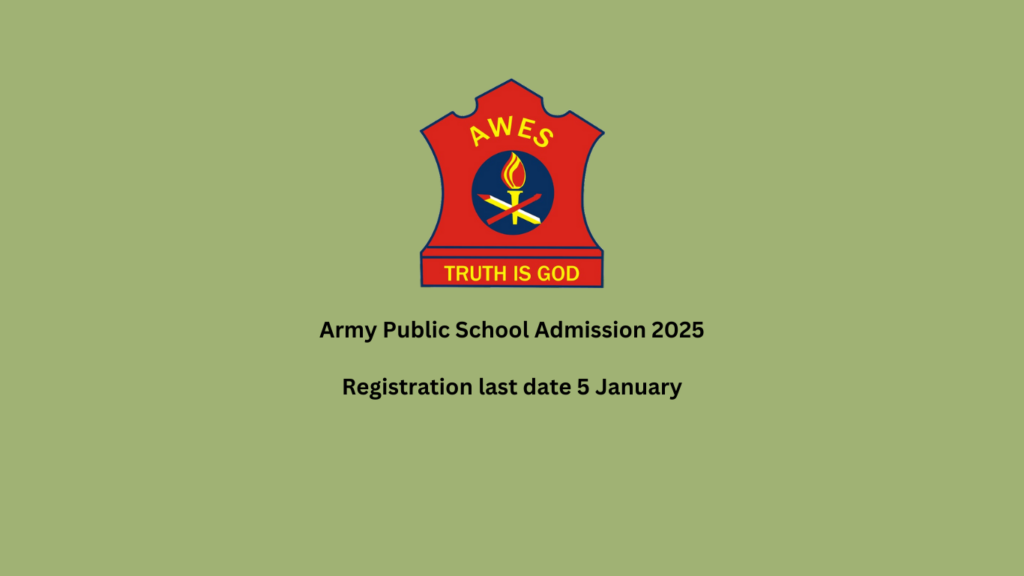 Army Public School Admission 2025