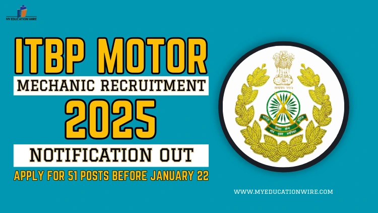 Itbp Motor Mechanic Recruitment Notification Out Apply Now