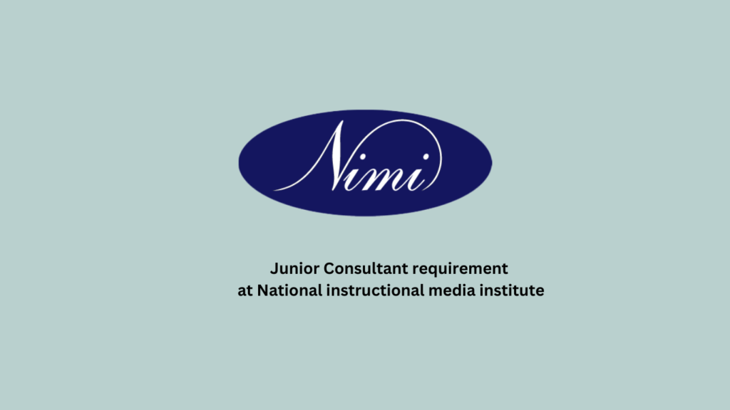 Junior Consultant requirement at National instructional media institute