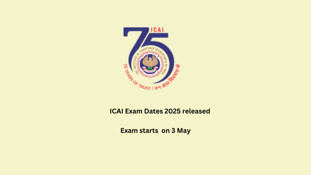 ICAI Exam Dates 2025 released