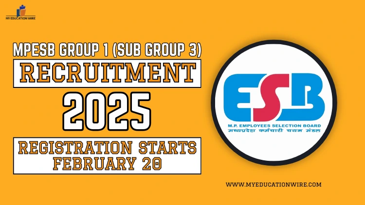 MPESB Group 1 (Sub Group 3) Recruitment 2025