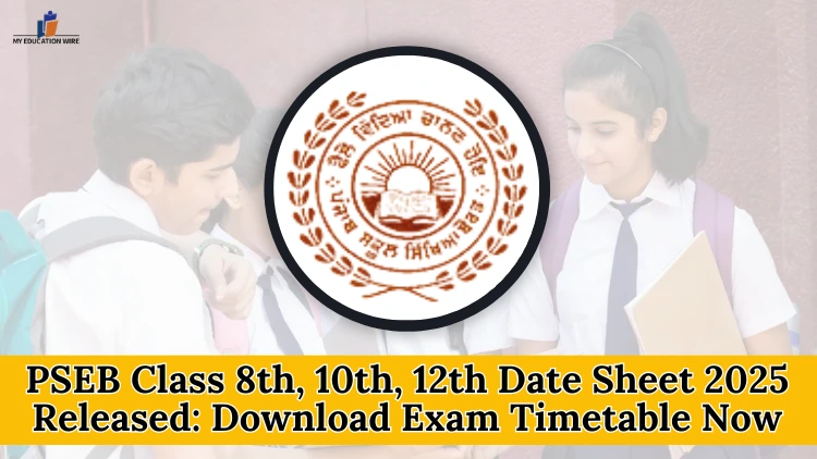 PSEB Class 8th 10th 12th Date Sheet 2025