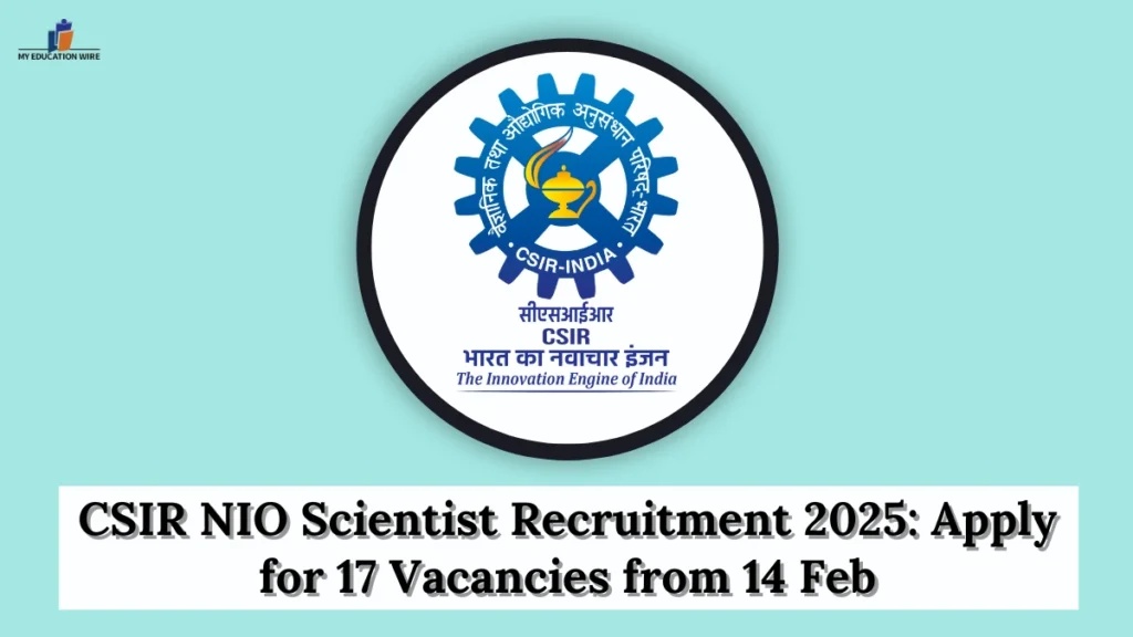 CSIR NIO Scientist Recruitment 2025