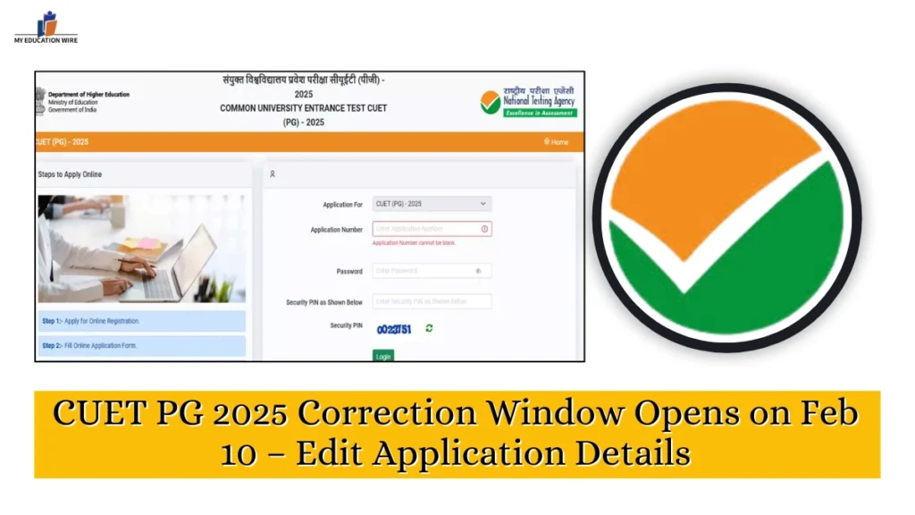 CUET PG 2025 Correction Window