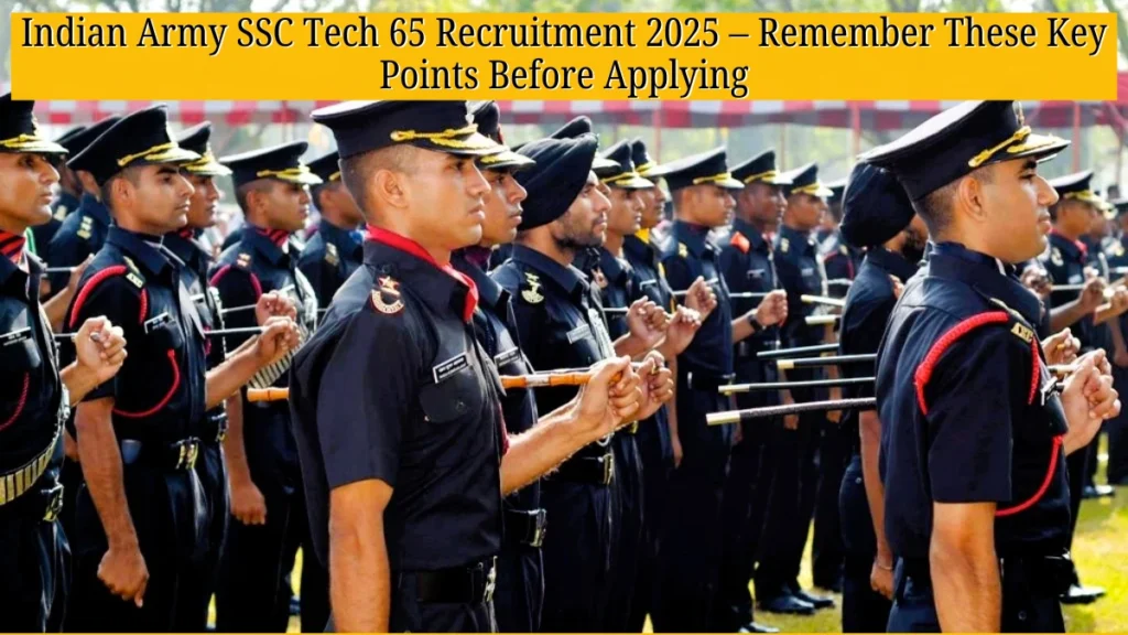 Indian Army SSC Tech 65 Recruitment 2025