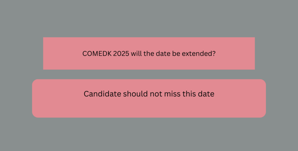 COMEDK 2025 will the date be extended?