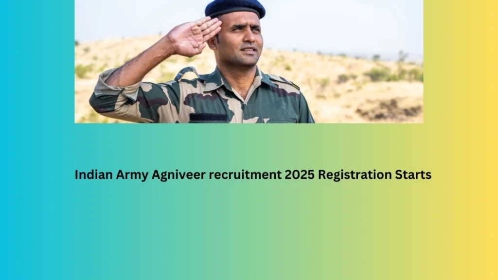 Indian Army Agniveer recruitment 2025 Registration Starts