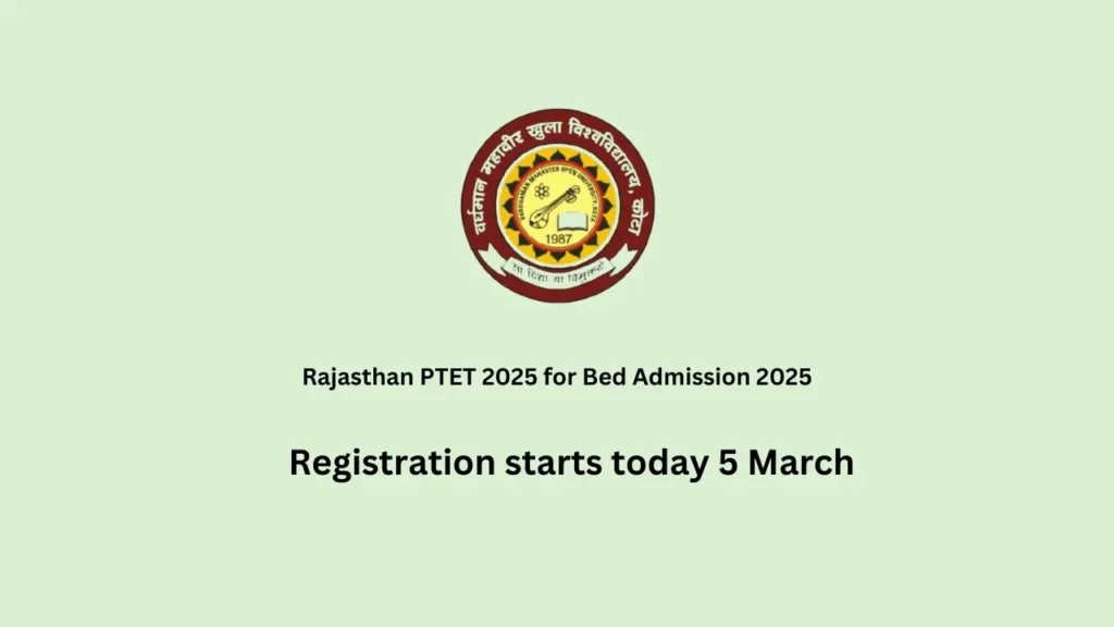 Rajasthan PTET 2025 for Bed Admission 2025