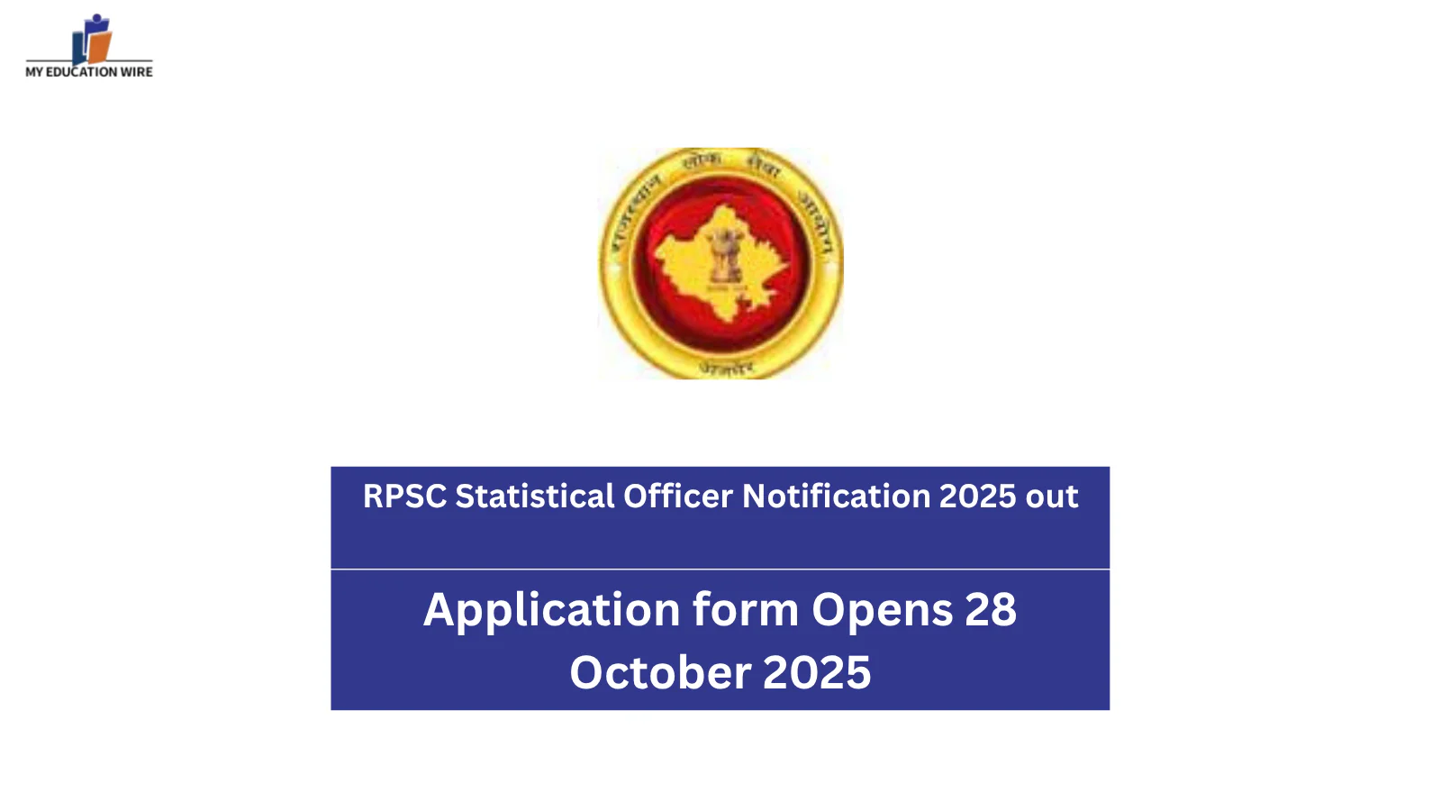 RPSC Statistical Officer Notification 2025 out